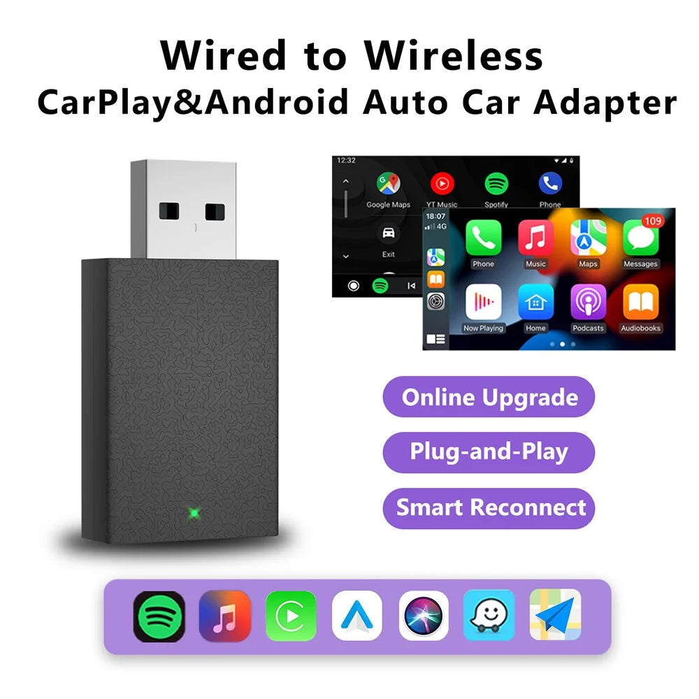 PL1 PRO Plug and Play Android Auto CarPlay Box Wired to Wireless Mini Conversion Adapter - 2