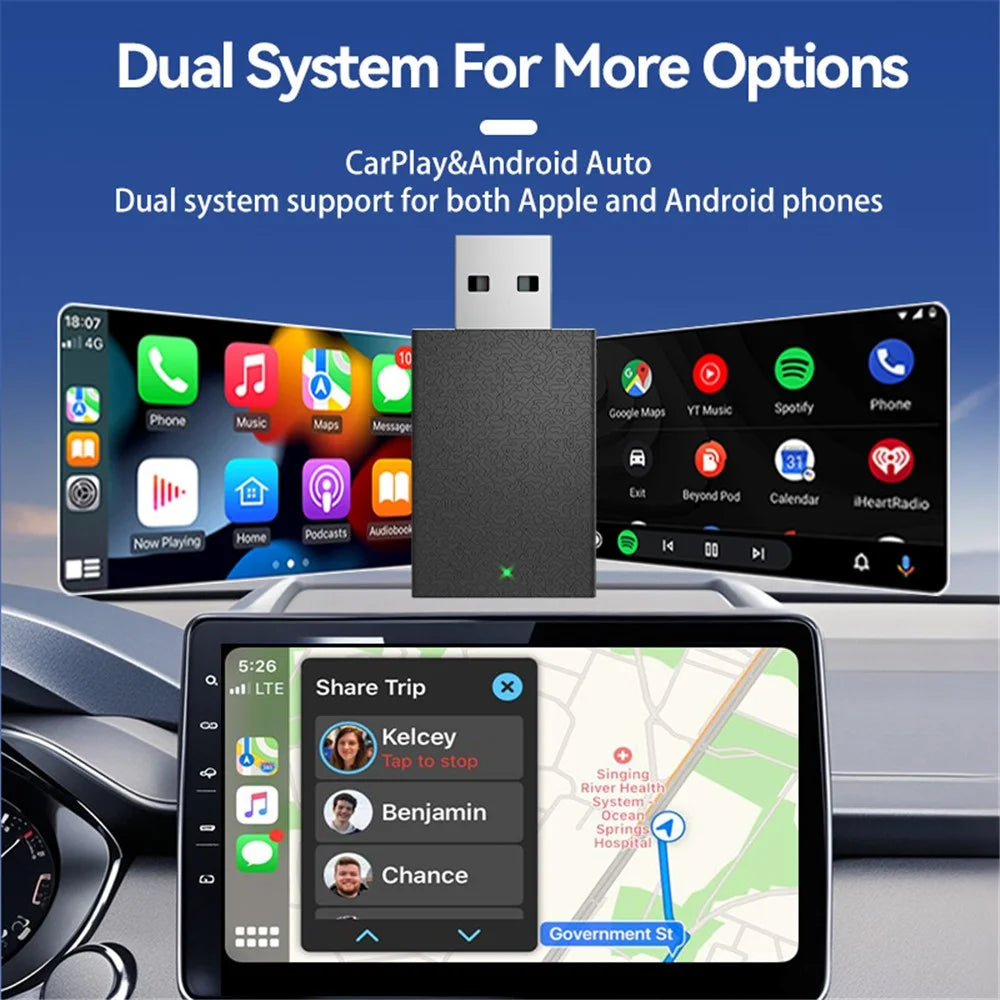 PL1 PRO Plug and Play Android Auto CarPlay Box Wired to Wireless Mini Conversion Adapter - 5
