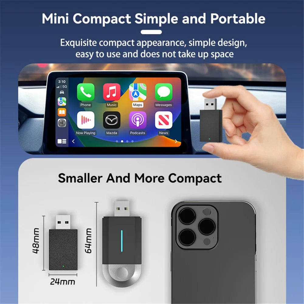 PL1 PRO Plug and Play Android Auto CarPlay Box Wired to Wireless Mini Conversion Adapter - 7