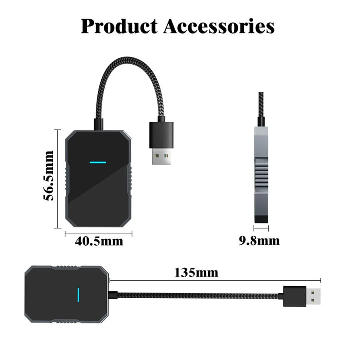 PL7 USB Wired to Wireless CarPlay Adapter Box Quad-Core A53 Processor Bluetooth-compatible 5.0  /  WiFi 5.8 Converter - 7