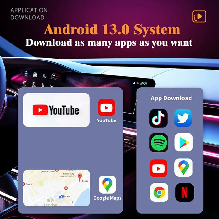 GT8 3 in 1 Wireless Smart Car Android Box 4GB RAM + 64GB Storage Car Play Adapter Android Auto - 5