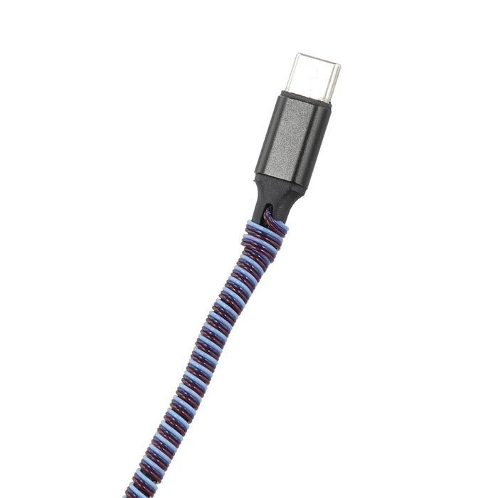 5PCS 2.8m Spiral Data Cable Protector TPU Spring Wrap Cord Saver Protective Sleeve - Beige / White / Dark Blue / Pink / Black - 6