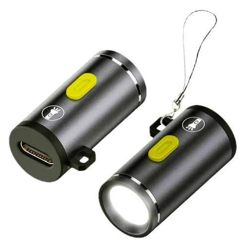 PW-055 2Pcs 210 Lumens USB C Mini LED Flashlight Interior Atmosphere Lighting Torch for Outdoor Walking Cycling - 1