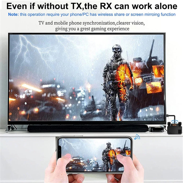 BOVBOX 091-TC USB C Wireless Transmitter and Receiver Video Extender for Phone / Computer / Projector - US Plug - 5