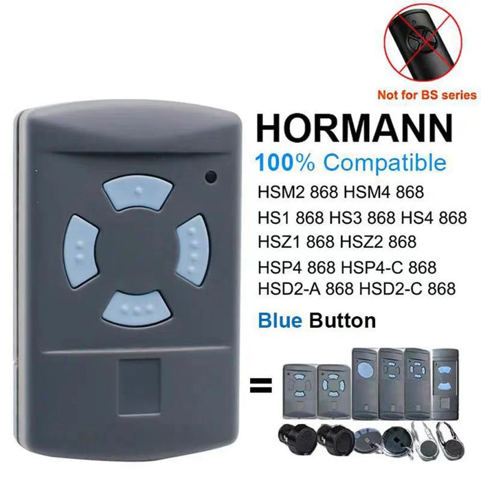 4-Button Garage Door Remote Control Compatible with HORMANN HSM4 HSM2 868MHz Cloneable Fixed Code Transmitter - 2