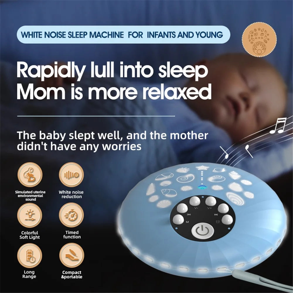 A1 Shell Design Baby Night Light Rechargeable White Noise Sleep Aid Machine - Blue - 2