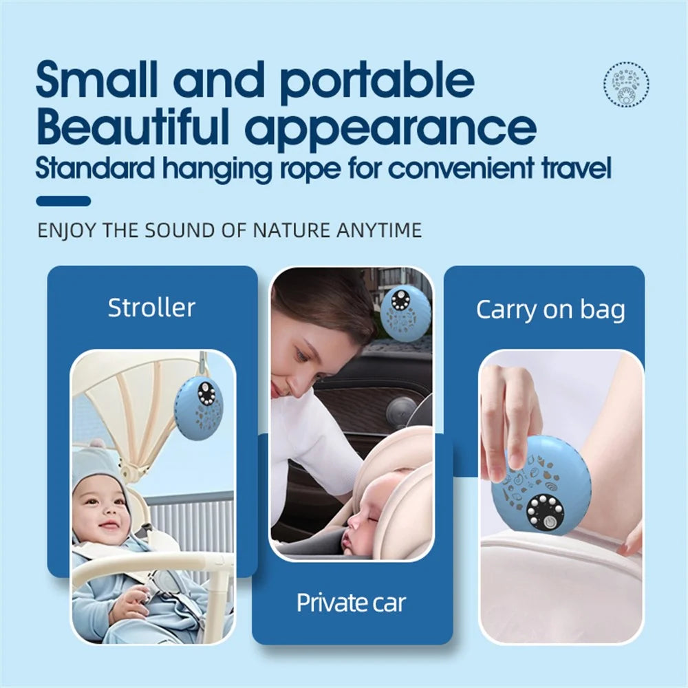 A1 Shell Design Baby Night Light Rechargeable White Noise Sleep Aid Machine - Blue - 3