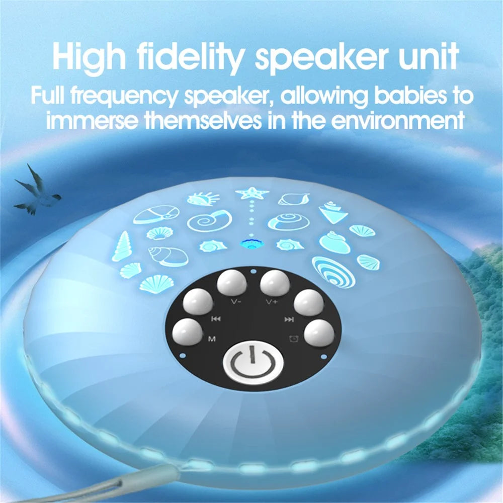 A1 Shell Design Baby Night Light Rechargeable White Noise Sleep Aid Machine - Blue - 6