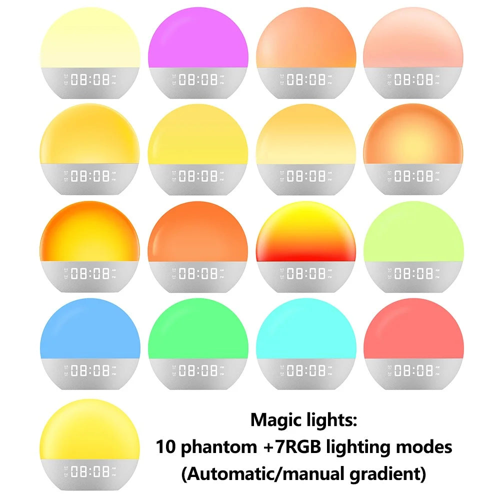 SH08 Bedside LED Night Light Wake Up Alarm Clock Light with Ambient Colors  /  White Noise  /  Sleep Aid - US Plug - 2