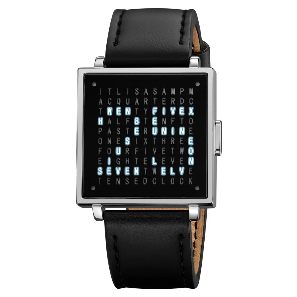 SKMEI 2312 Multifunctional Electronic Watch Date Display Square Digital Wristwatch for Men - Silver / Leather Strap - 1