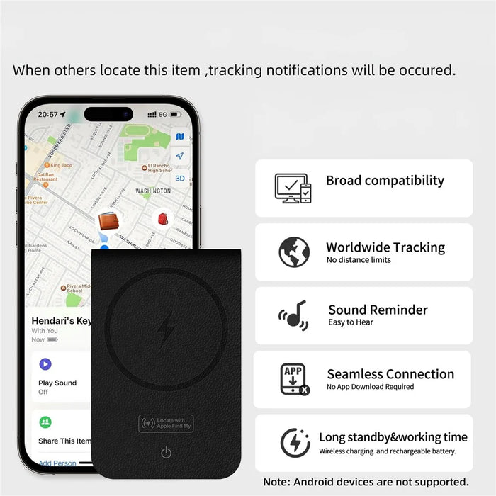 K01 Card Bag Design Magnetic Global Finder Key Wallet Anti-Lost Tracker for iOS - 2