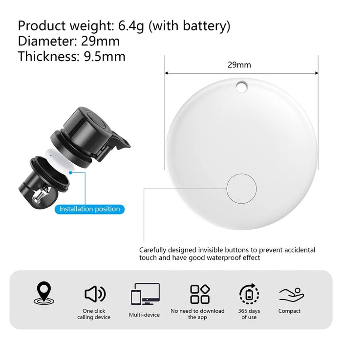 T01 Bicycle Bell Design Key Wallet Anti-Lost Tracker Smart Finder for iOS Only - 7