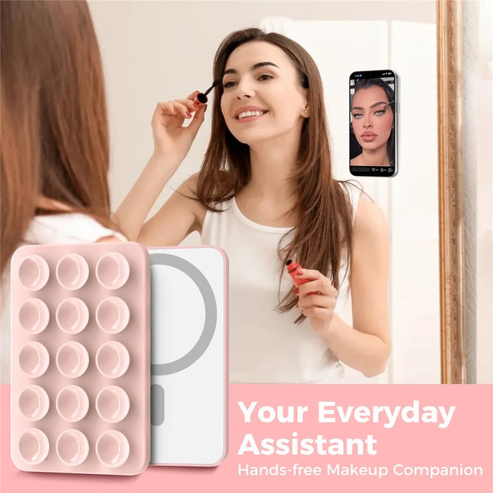 AHASTYLE PT-CY202 Magnetic Silicone Cup Phone Holder Multi-Function Phone Mount - Pink - 2