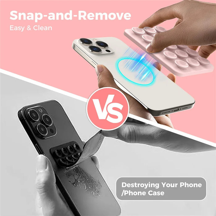 AHASTYLE PT-CY202 Magnetic Silicone Cup Phone Holder Multi-Function Phone Mount - Pink - 4