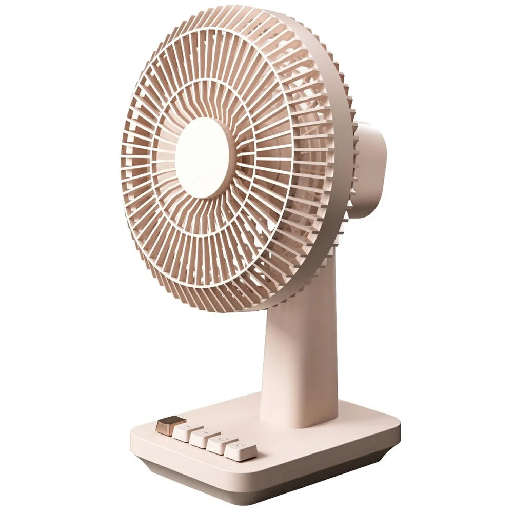 MOMAX 1-Degree Pod Mini Desktop Fan Gentle Breeze Rechargeable 4 Speeds Home Office Fan Cooler - Desert Gold - 1