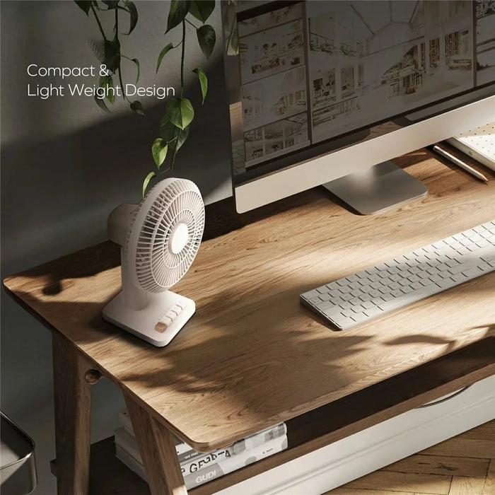 MOMAX 1-Degree Pod Mini Desktop Fan Gentle Breeze Rechargeable 4 Speeds Home Office Fan Cooler - Desert Gold - 2