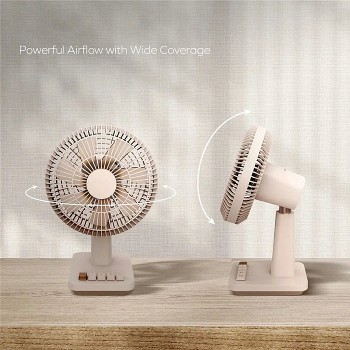 MOMAX 1-Degree Pod Mini Desktop Fan Gentle Breeze Rechargeable 4 Speeds Home Office Fan Cooler - Desert Gold - 4