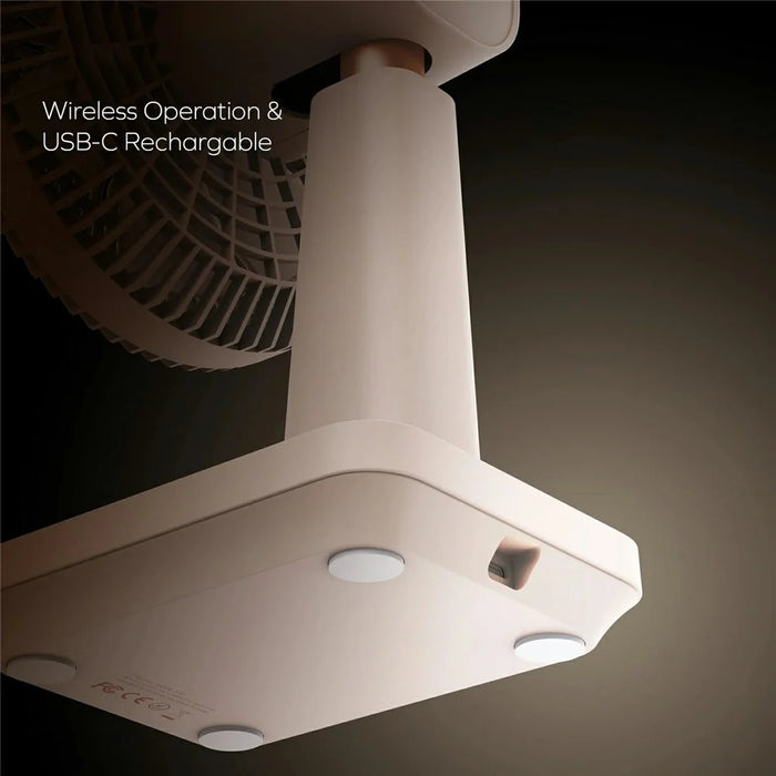 MOMAX 1-Degree Pod Mini Desktop Fan Gentle Breeze Rechargeable 4 Speeds Home Office Fan Cooler - Desert Gold - 6