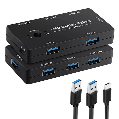 4 In 1 USB Switch Hub 2 Input 4 Output KVM Splitter USB Shared Switcher for PC  /  Game Console - 1