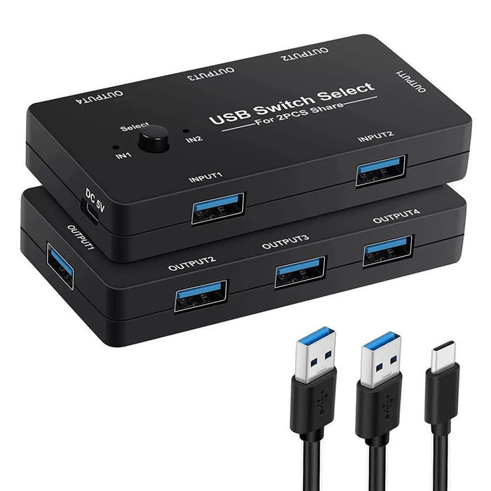 4 In 1 USB Switch Hub 2 Input 4 Output KVM Splitter USB Shared Switcher for PC  /  Game Console - 1
