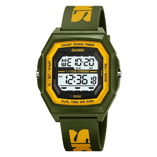 SKMEI 2282 Outdoor Sports Electronic Watch Waterproof Countdown Chronograph with EL Backlit - Army Green - 1