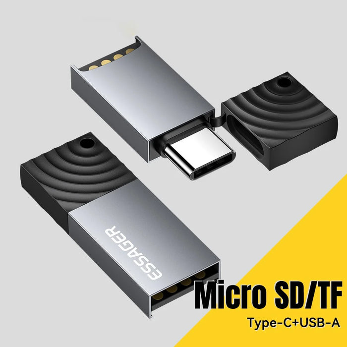 ESSAGER ES-DK02 2 in 1 TF Card Reader USB-A / Type-C Mini Adapter for SD Cards Fast Data Transfer - 5