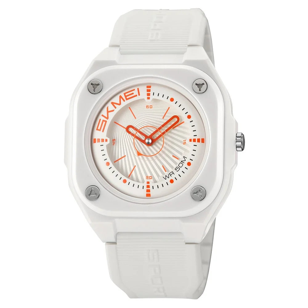 SKMEI 2329 Analog Display Quartz Watch with Silicone Strap 50M Waterproof Student Timepiece - White - 1
