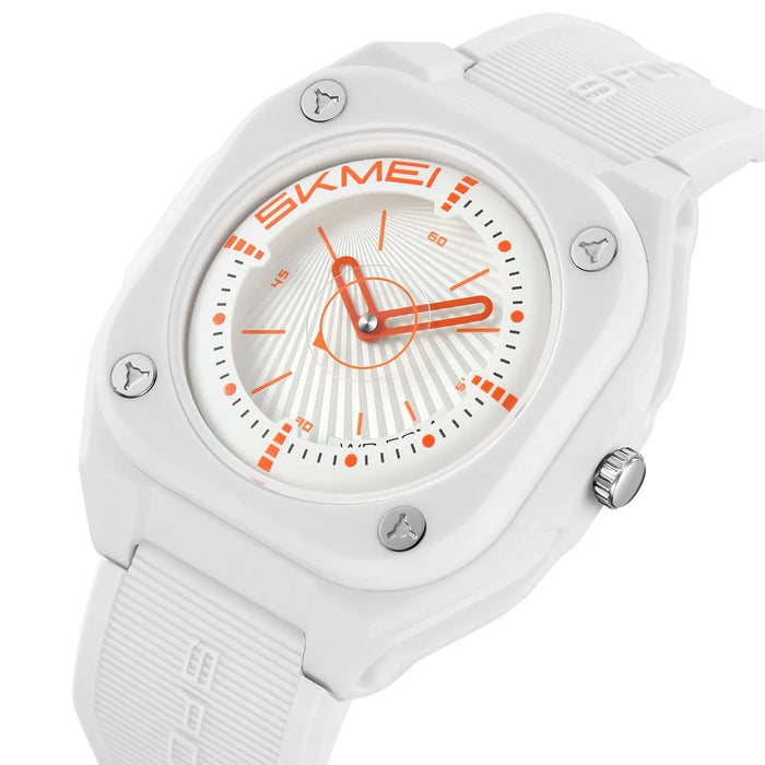 SKMEI 2329 Analog Display Quartz Watch with Silicone Strap 50M Waterproof Student Timepiece - White - 2