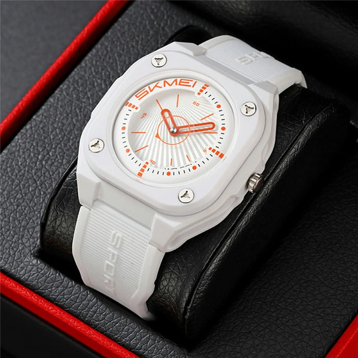 SKMEI 2329 Analog Display Quartz Watch with Silicone Strap 50M Waterproof Student Timepiece - White - 3