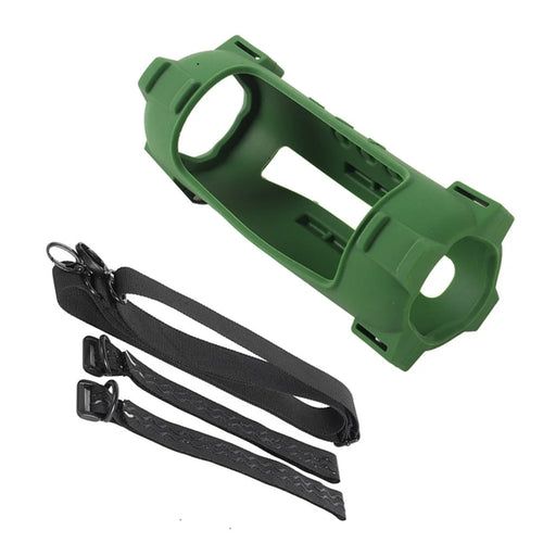 For JBL Flip 7 Silicone Case Shockproof Dustproof Anti Scratch Speaker Protective Cover with Straps - Army Green - 1