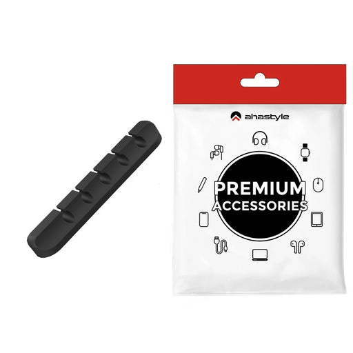 AHASTYLE WG144 Silicone Cable Clip Wire Organizer 5-Hole Adhesive Cord Management - Black - 1