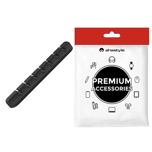 AHASTYLE WG144 Silicone Cable Clip Organizer 7-Hole Wire Management Cord Holder - Black - 1