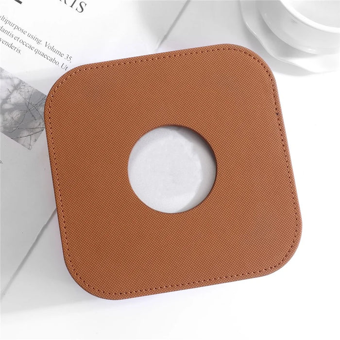 For Apple Mac Mini M4  /  M4 Pro Leather Case Protective Cover with Silicone Cable Ties - Brown - 2