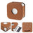 For Apple Mac Mini M4  /  M4 Pro Leather Case Protective Cover with Silicone Cable Ties - Brown - 6