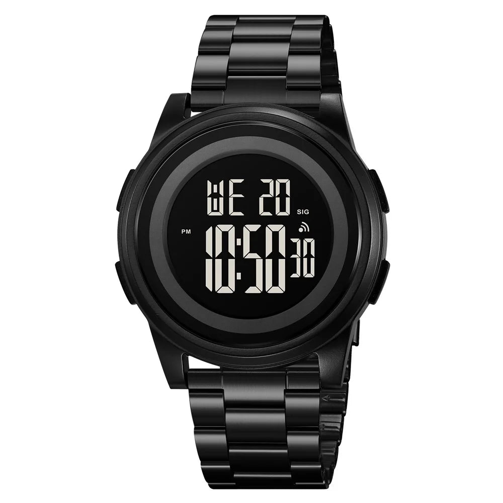 SKMEI 2379 Digital Watch Teens Multifunctional Sports Chronograph Waterproof Watch with Stainless Steel Band - Black - 2