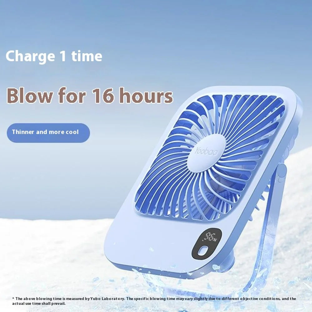 YOOBAO Y-F01 Portable Mini Fan 5000mAh Battery Powered 3 Speed Cooling Fan for Home / Travel Use - Blue - 2