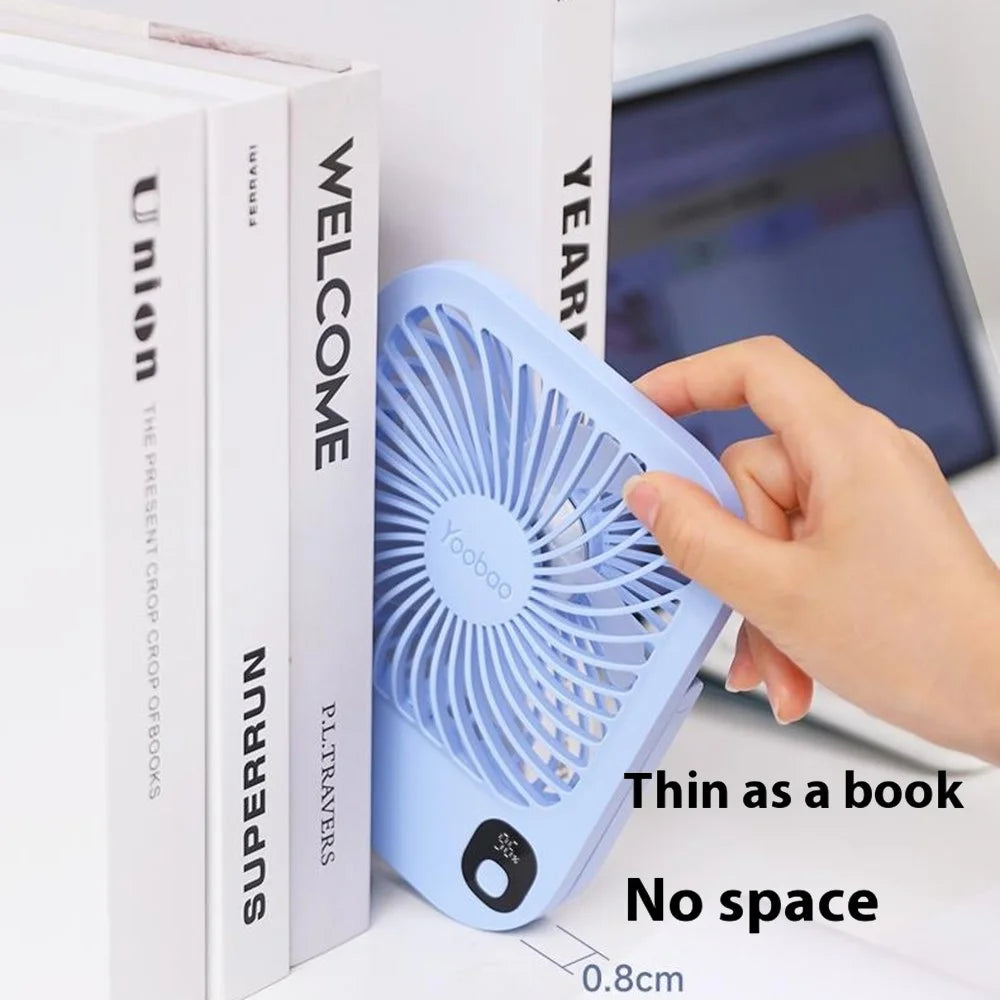 YOOBAO Y-F01 Portable Mini Fan 5000mAh Battery Powered 3 Speed Cooling Fan for Home / Travel Use - Blue - 5