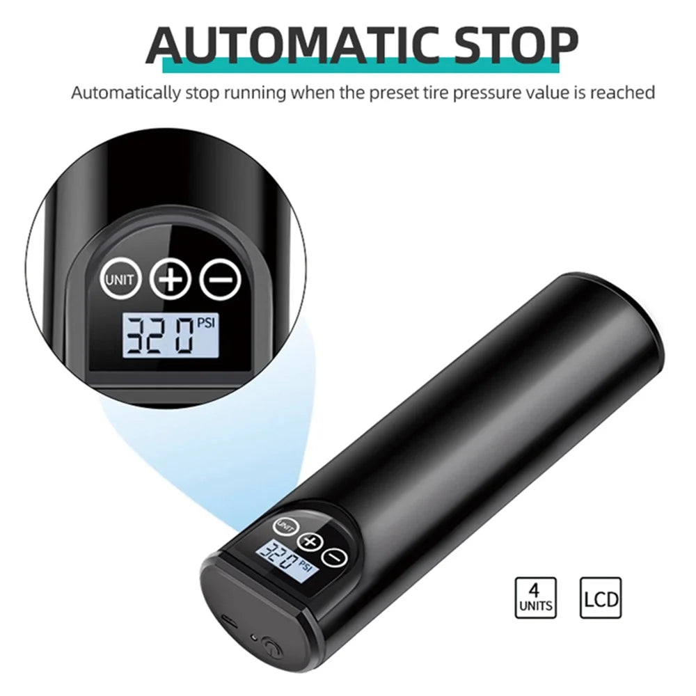 12V 150PSI Rechargeable Air Pump Tire Inflator Wireless Compressor Digital Car Tyre Pump for Car Bicycle Tire - 4