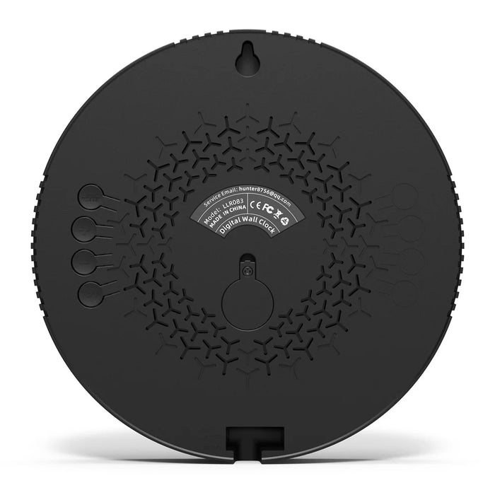 LLR083 20cm Diameter Multifunction LED Digital Wall Clock with Temperature Date Week Display - White - 3