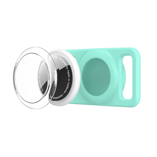 CPS10 For AirTag Protective Case Pet Cat Dog Collar Tracker Holder Silicone Cover - Mint Green - 1