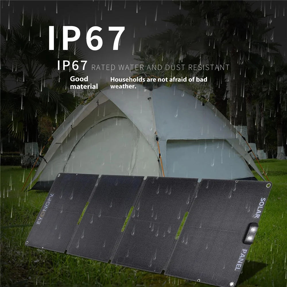 EYONGPV EYA45-22SP4 Foldable Solar Panel Charger for Phone Devices 45W Super Fast Charging Outdoor Power Bank - Black - 6