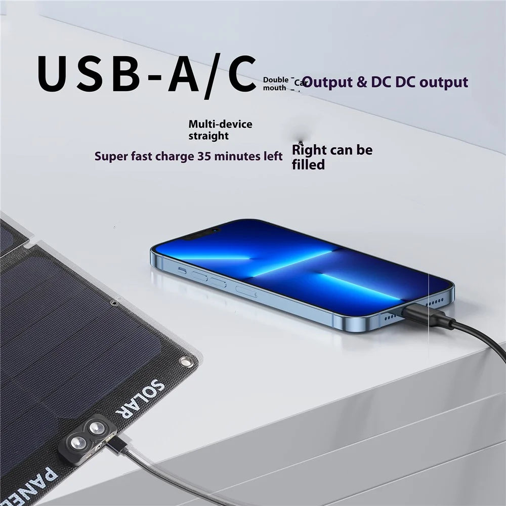 EYONGPV EYA55-23SP4 Foldable Solar Panel Charger for Phone Devices 55W Super Fast Charging Outdoor Power Bank - Black - 4