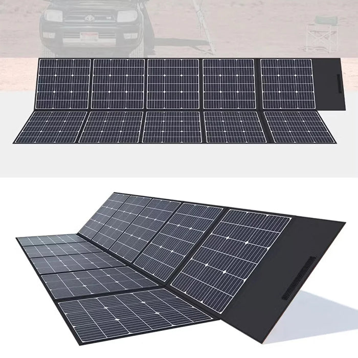 EYONGPV 500W Foldable Solar Panel Photovoltaic Monocrystalline Outdoor Power Charger for RV Camping Travel Emergency Use - Black - 1