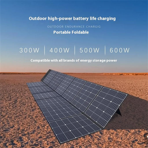 EYONGPV 500W Foldable Solar Panel Photovoltaic Monocrystalline Outdoor Power Charger for RV Camping Travel Emergency Use - Black - 2