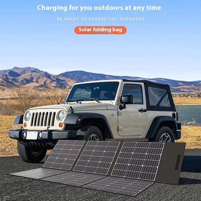 EYONGPV 500W Foldable Solar Panel Photovoltaic Monocrystalline Outdoor Power Charger for RV Camping Travel Emergency Use - Black - 3