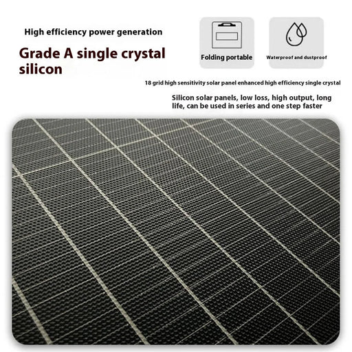 EYONGPV 400W Foldable Solar Panel Monocrystalline Portable RV Camping Travel Emergency Outdoor Power - Black 18V - 2