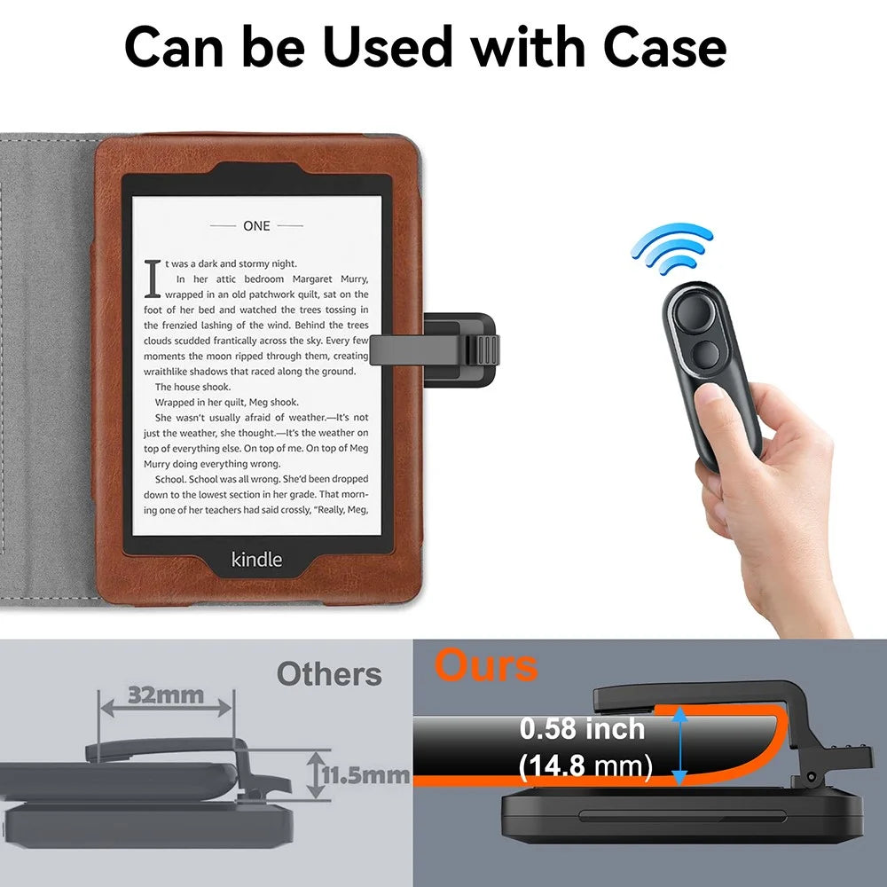 HKRC003 Remote Control Page Turner for Kindle E-Reader Novel Reading Wireless Page Turning Device - Black - 4