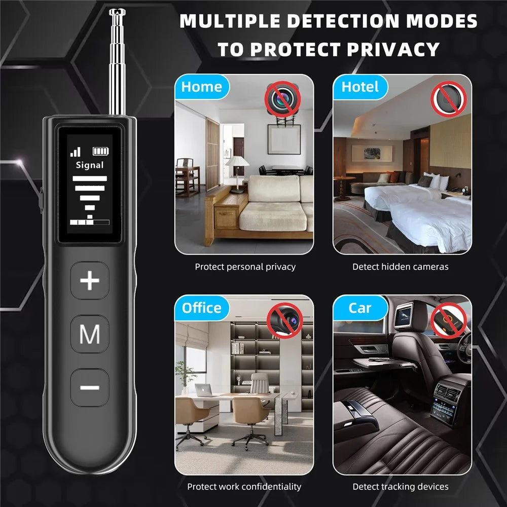 T1 Anti Spy Camera Detector with Screen Multifunction Signal Scanner RF Finder for Hidden Camera GPS Tracker - 7
