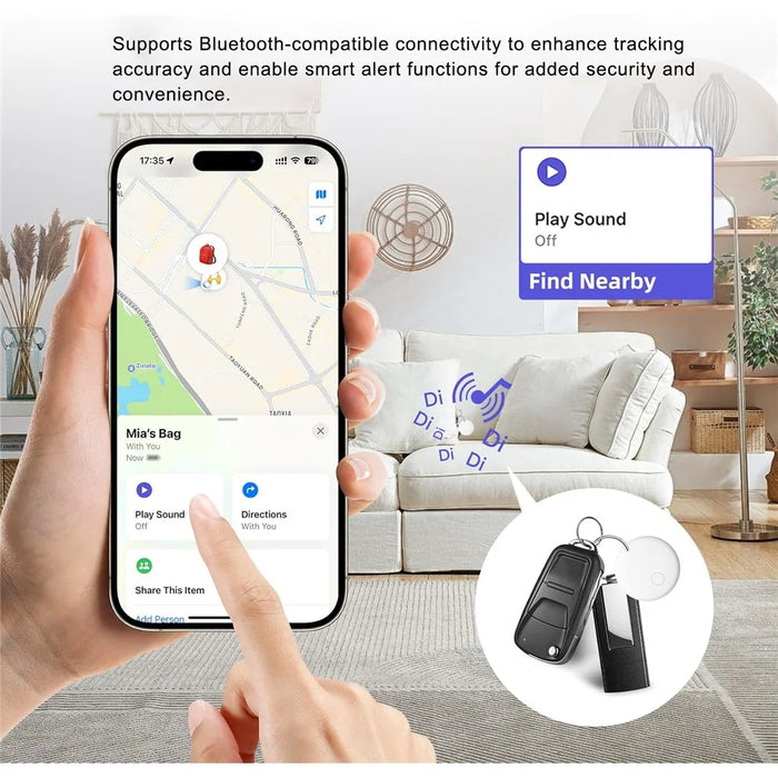 F08 Android Tracker Anti-Lost Finder Global Tracking Locator for Car Wallet Key Luggage Bag - White - 3
