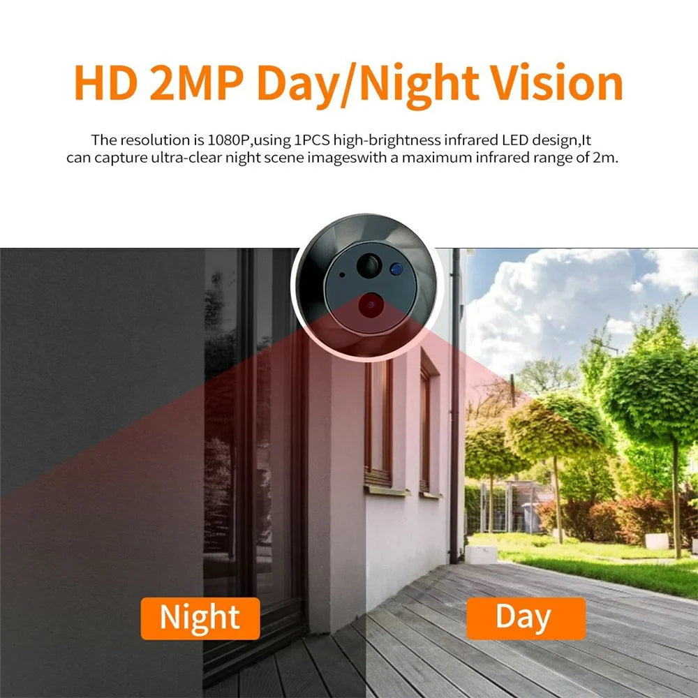 ESCAM C88B 4.3 Inch HD Screen Mini WiFi Video Doorbell PIR Motion Detection Peephole Camera - 3